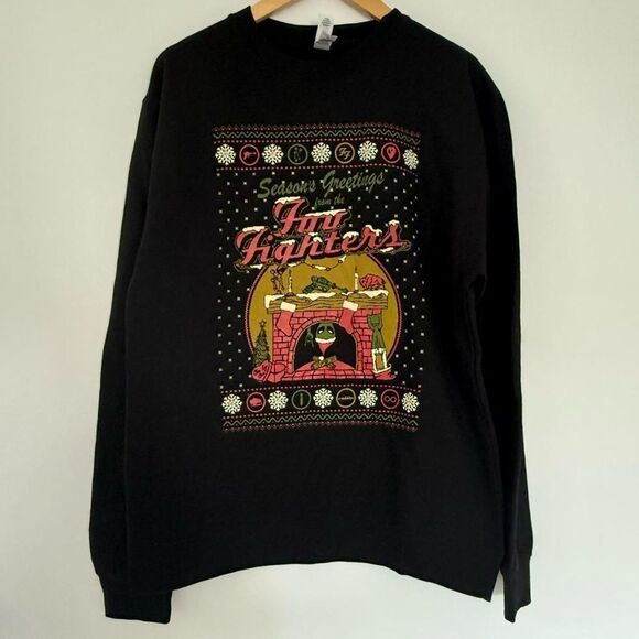 FOO FIGHTERS CHRISTMAS HOLIDAY UGLY SWEATER SWEATSHIRT - MEDIUM - Picture 1 of 6